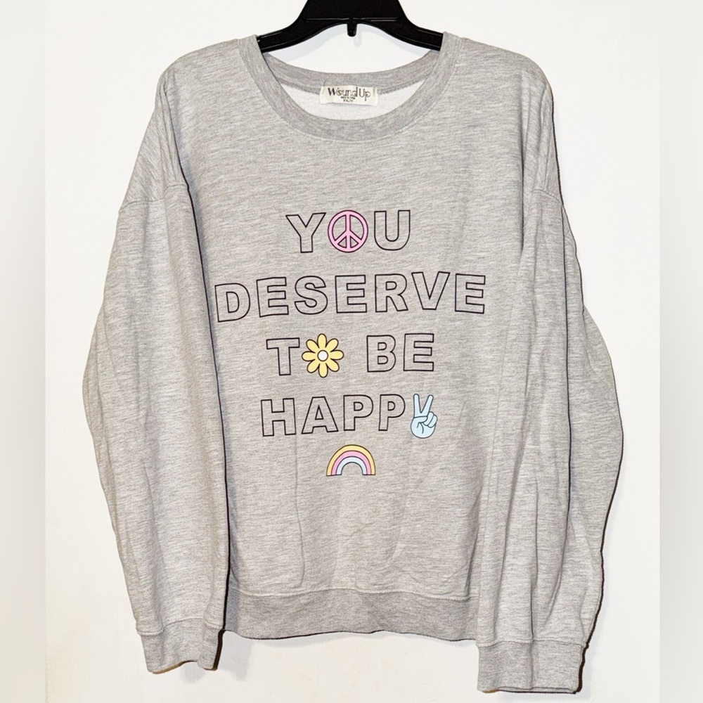 Wound Up Gray Graphic Crewneck SweatShirt NWOT XXL